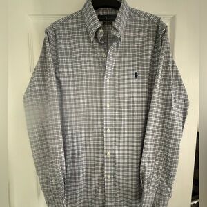 Ralph Lauren Gray Checkered Button Down Shirt